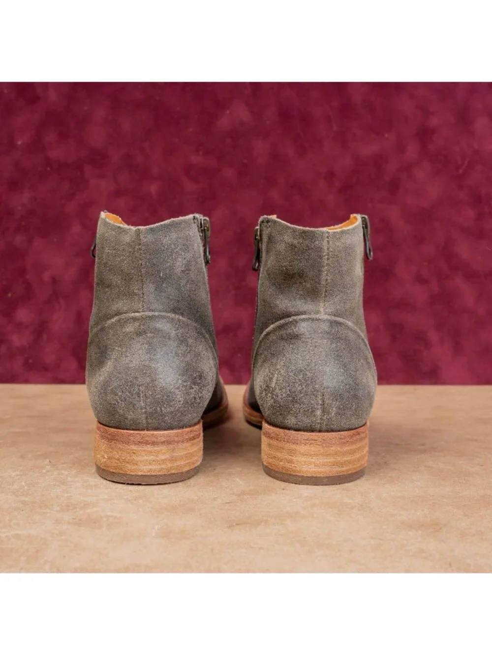 Kork Ease Women Taupe Distress Leather Modern Western Comfortable Boots sz 7